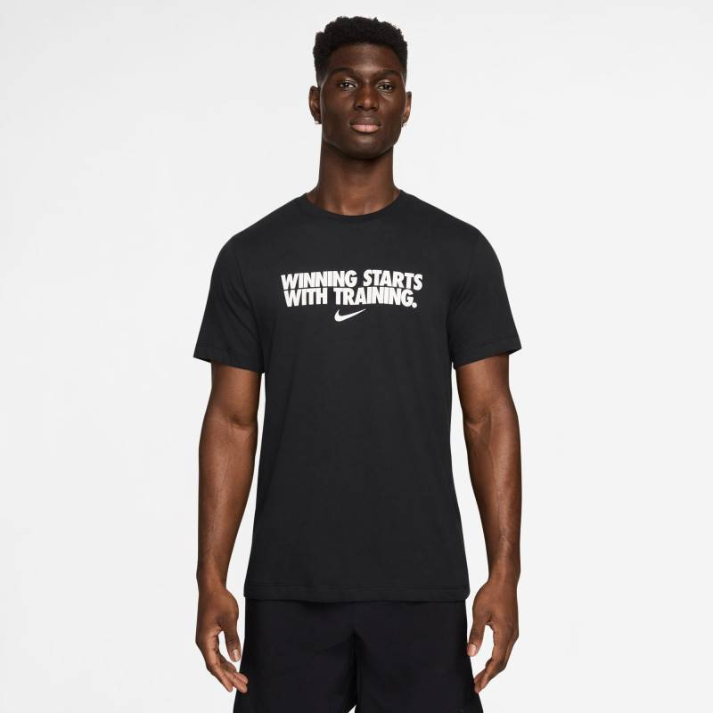 Pánské tričko Nike - winning starts with training - black