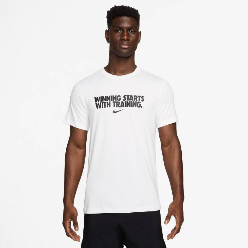 Pánské tričko Nike - winning starts with training - white