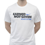 Pánské tričko Nike Weightlifting - Earned not given - bílé
