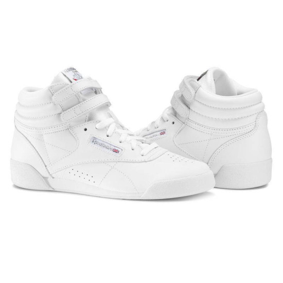 Dětské závodní bílé boty na aerobik Reebok Freestyle HI f/s Classic - CN2553