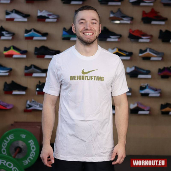 Nike Mens Weightlifting Tee - Gold/White