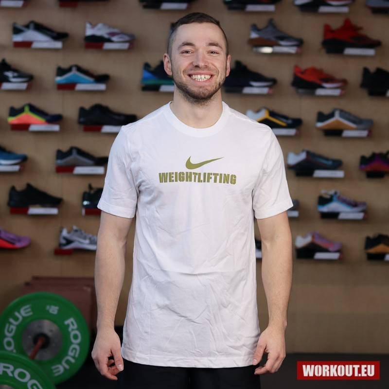 Nike Mens Weightlifting Tee - Gold/White
